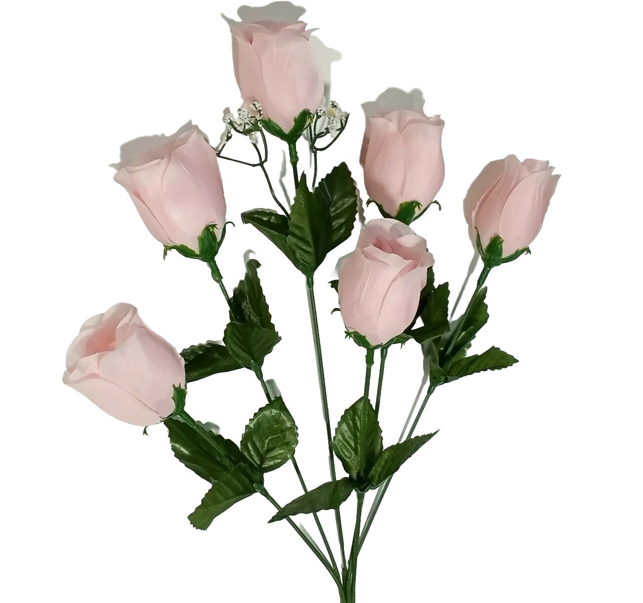 (12-Pack) Pink Rose 14″ Bush Home Wedding Silk Flower In/Outdoor Decor Craft US