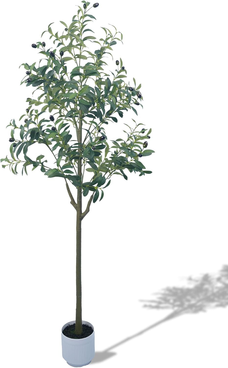 5FT Artificial Olive Tree Indoor Faux Olive Trees with White Planter Decor