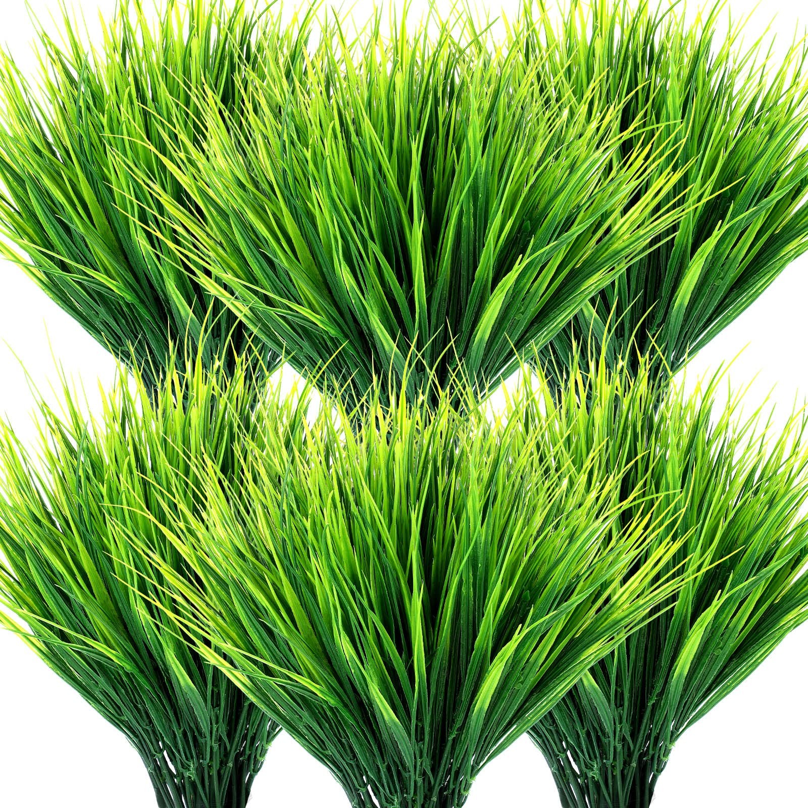 Ysleen 40 Bundles Artificial Grasses Outdoor UV Resistant Fake Plants No Fade Fa