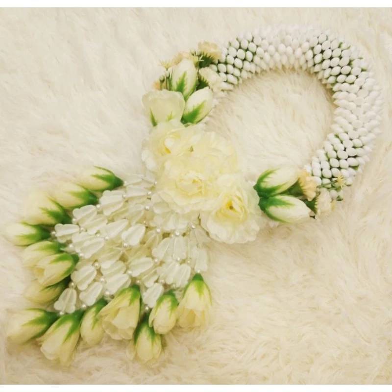 28*12CM Round Garland Artificial Gardenia Plastic Decor Fabric Flower Hang Thai