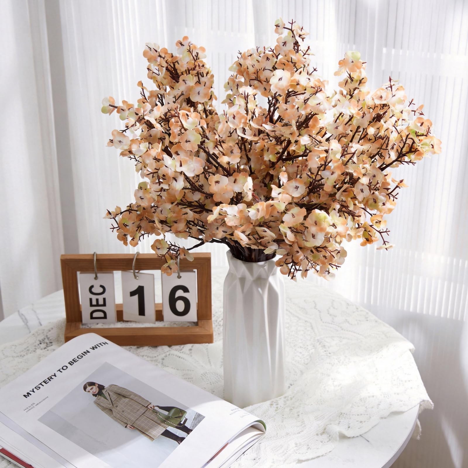 11 PCS Light Brown Artificial Babys Breath Silk Gypsophila Flowers Wedding