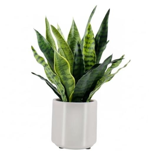 Fake Snake Plant 22″ Tall, Realistic Touch Leaves, Potted 22 Inch Snake