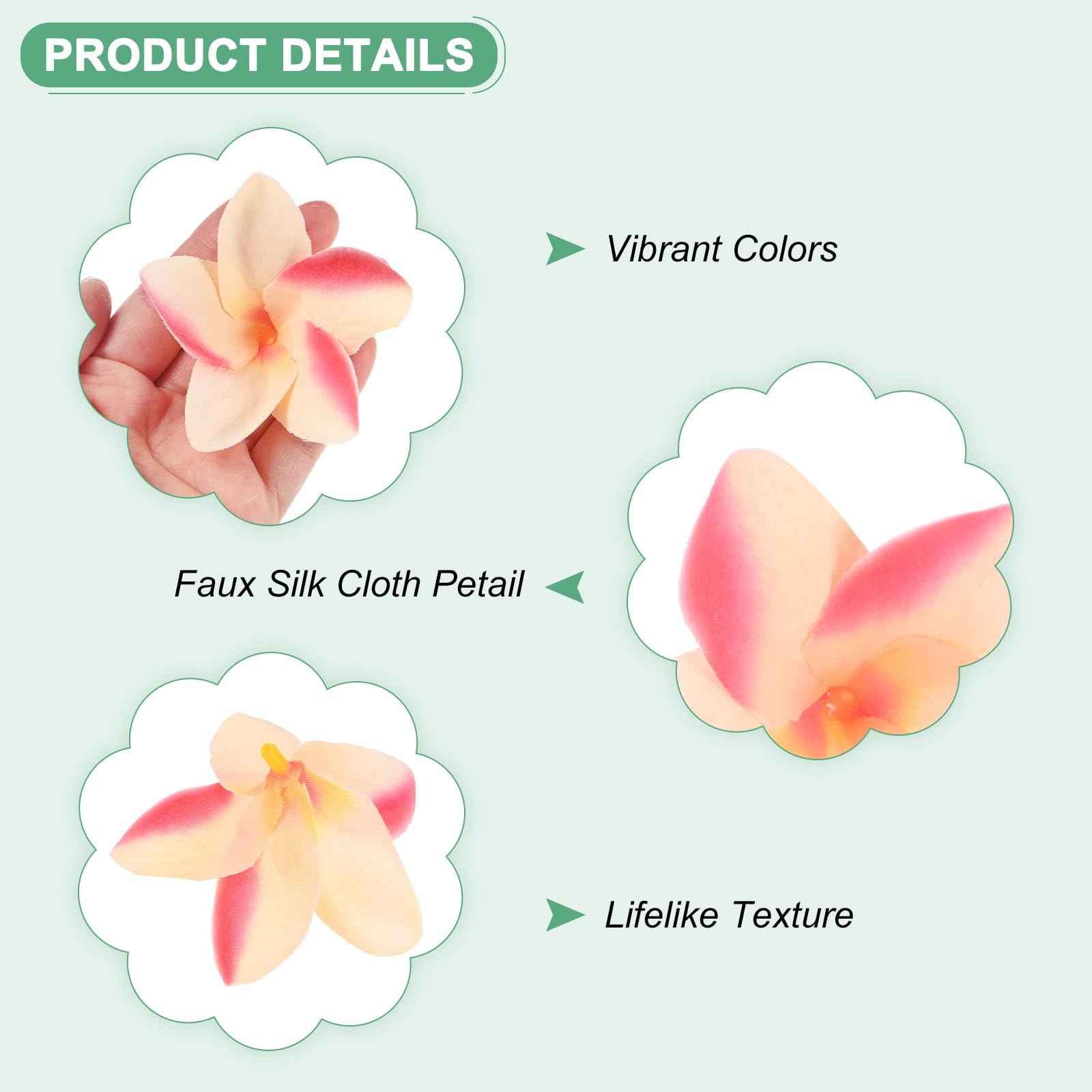 20-Pack Artificial Plumeria Flowers, Fake Silk Heads Flower Hawaiian Plumeria…