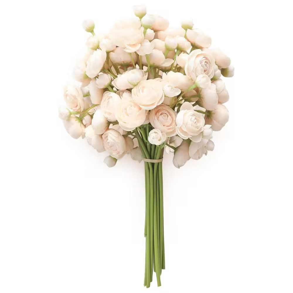 11 In. Cream Artificial Flowers, 18-Pack