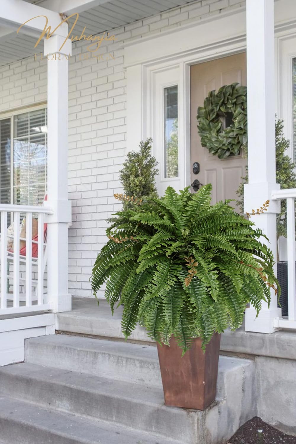 Artificial Boston Fern Silky Bush, 48IN Faux Fern Large Hanging Lifelike Plan…