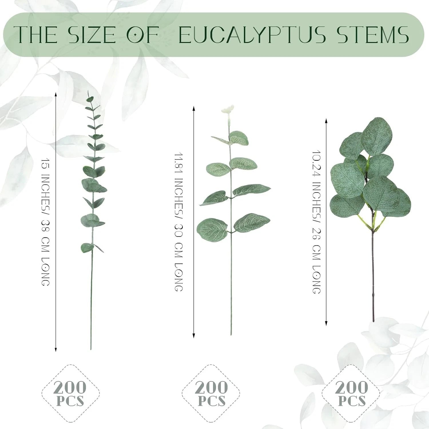 Elegant 600pc Faux Eucalyptus Spray Greenery Bulk for Table Centerpieces & Vases