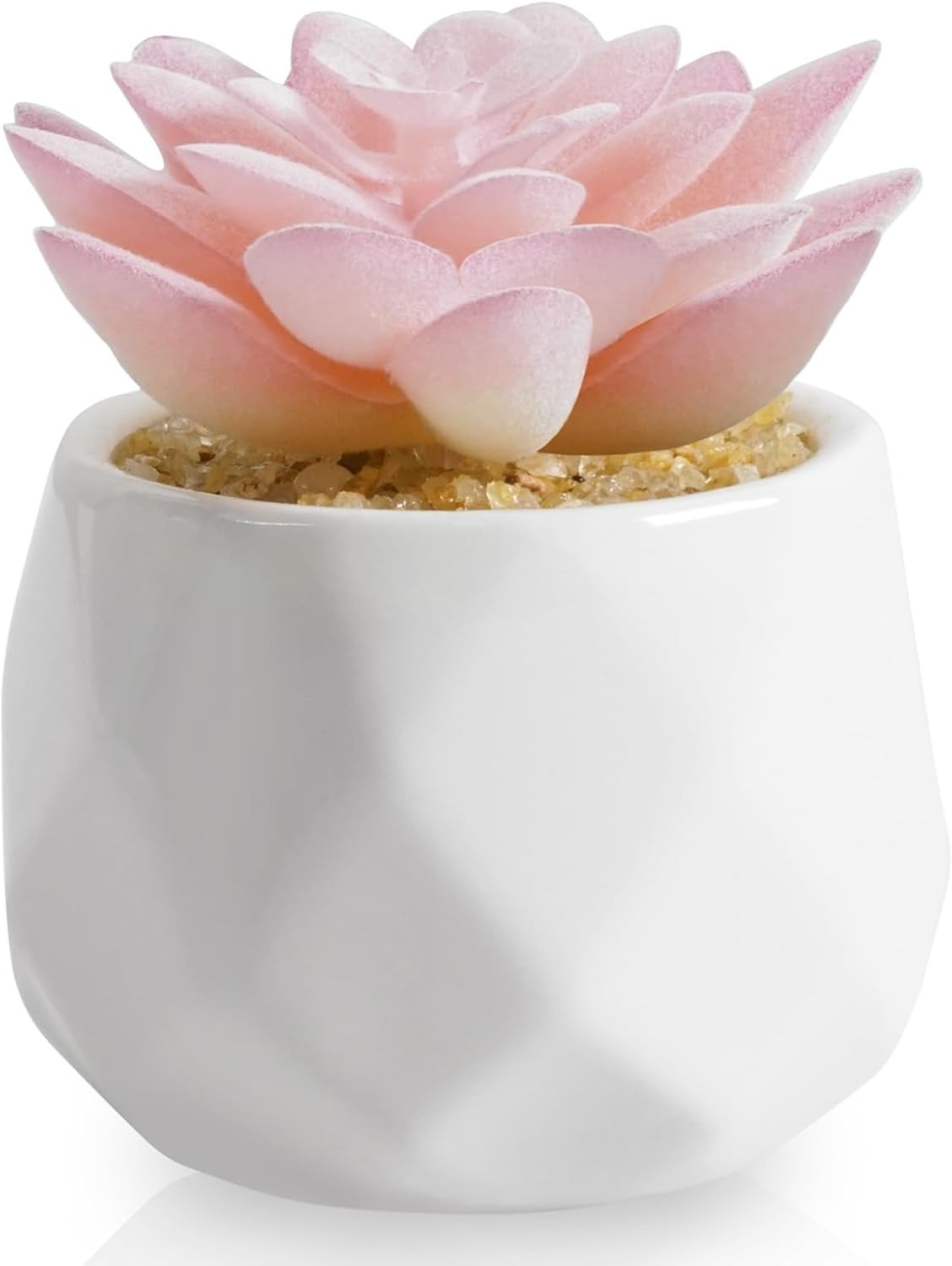 Charming Mini Faux Succulent in White Pot – Low-Maintenance Indoor Decor Gift