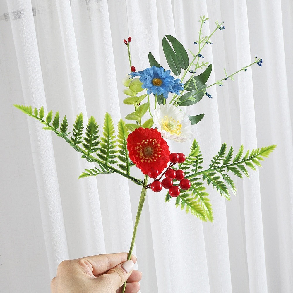 Silk Floral Stems Wedding Centerpieces Lifelike Petals Flexible Plastic Wires