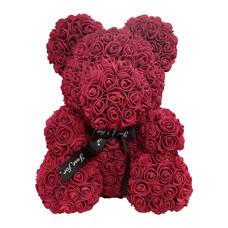 Red Rose Bear 40cm Artificial Rose Teddy Bear For Valentine’s Day Birthday