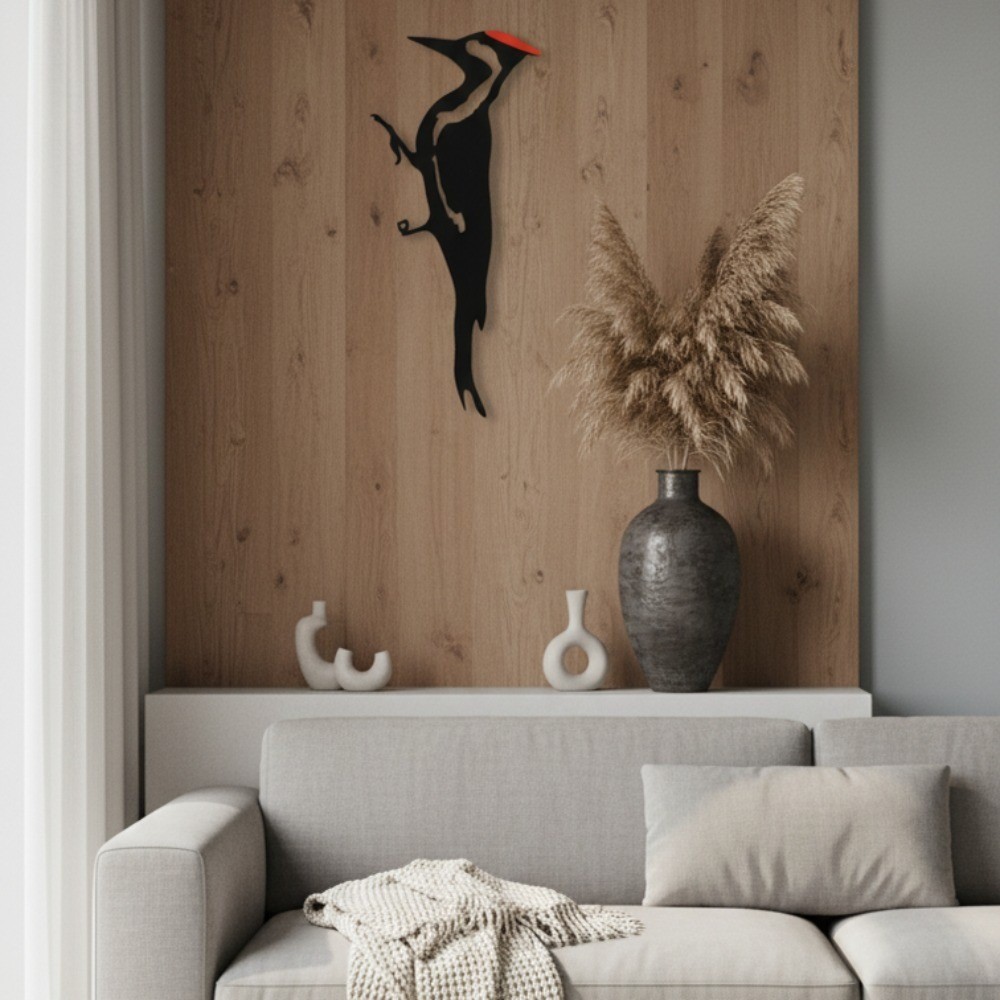 Handmade Metal Woodpecker Wall Art Rustproof Indoor Farmhouse Garden Decor