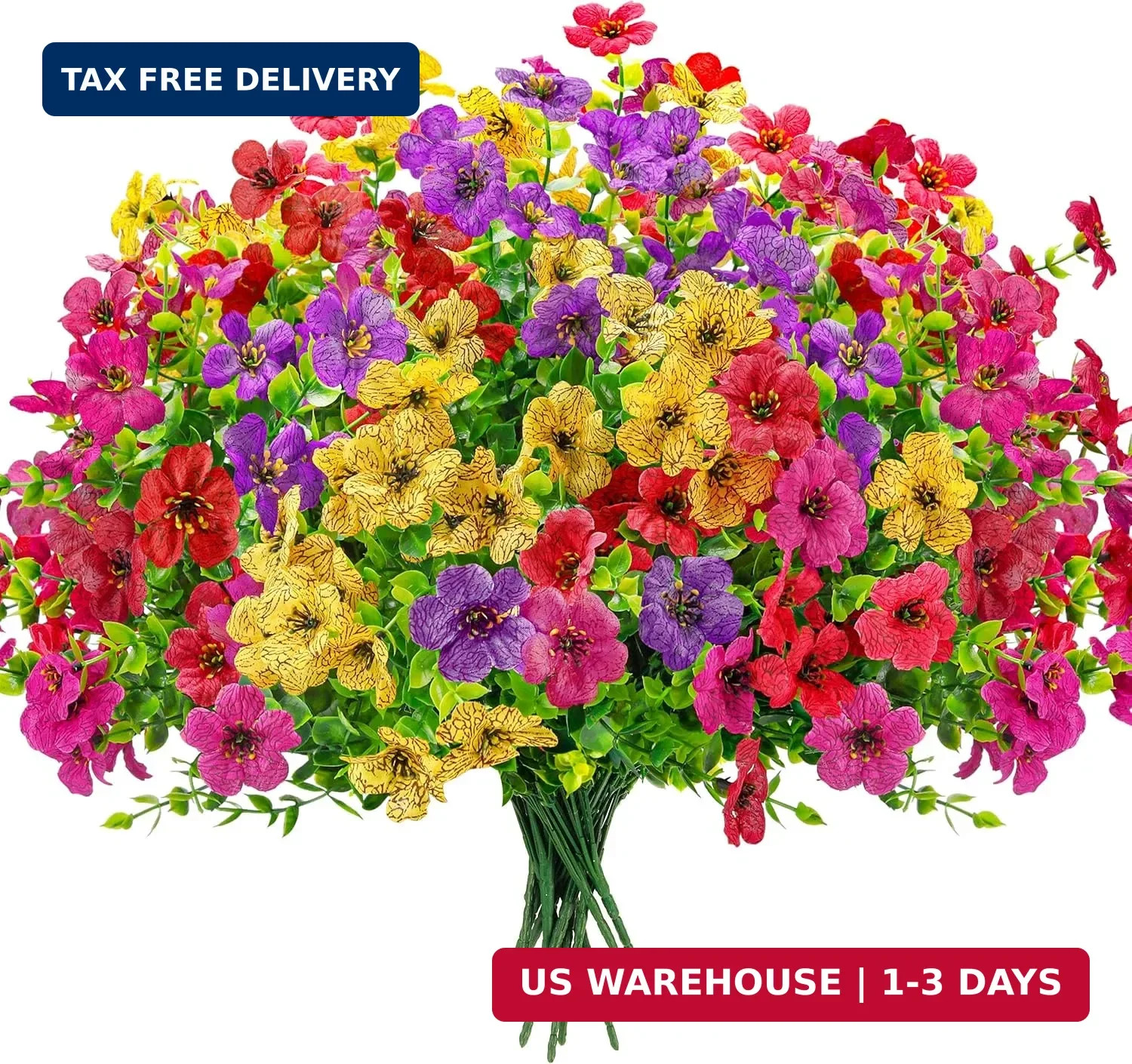 Der Rose 12 Bundles Artificial Flowers for Outdoors Fake Flowers Plants Spring S