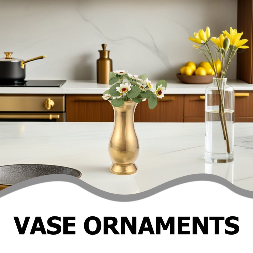 Stainless Steel Vase: Decorative Flower Container – Minimalist Desktop Vase For