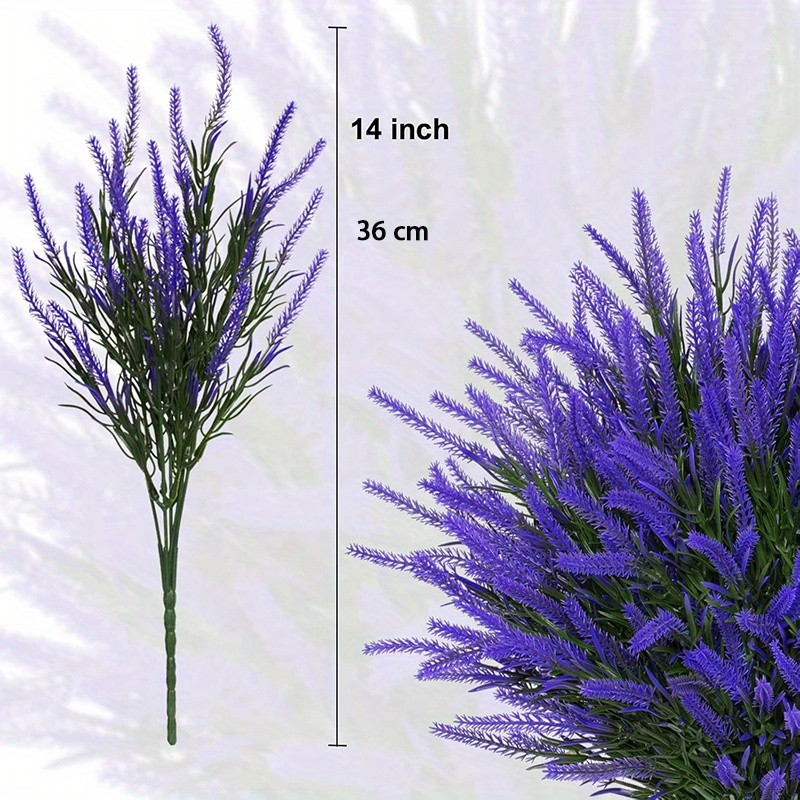 10 Bundles Artificial Lavender Flowers UV Resistant Fake Plants Indoor Outdoor