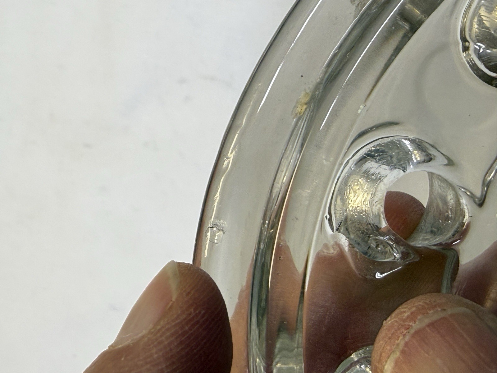 Vtg Clear Glass 16 Hole Dome Flower Frog Floral Candlestick Candle Holder