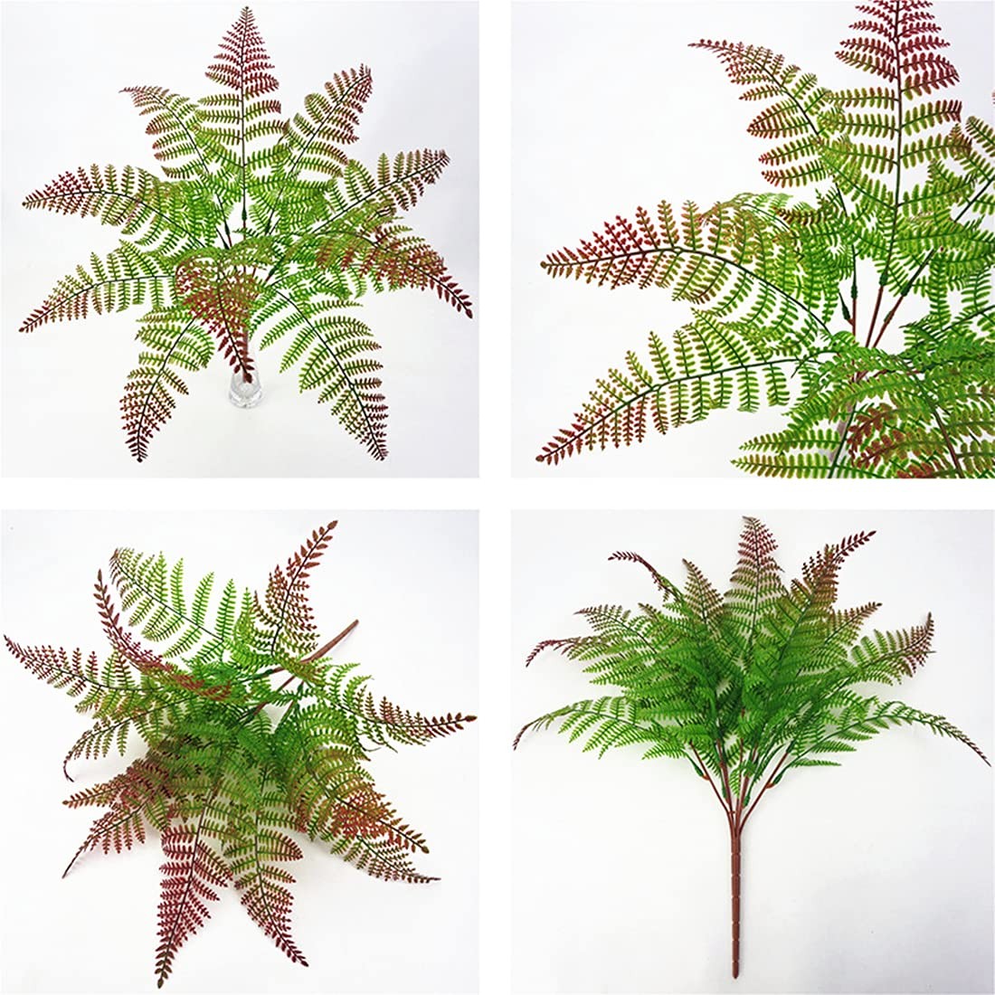 Artificial Fern Plants, Fake Plastic Shrubs Bushes Grass Ferns Leaves Décor f…