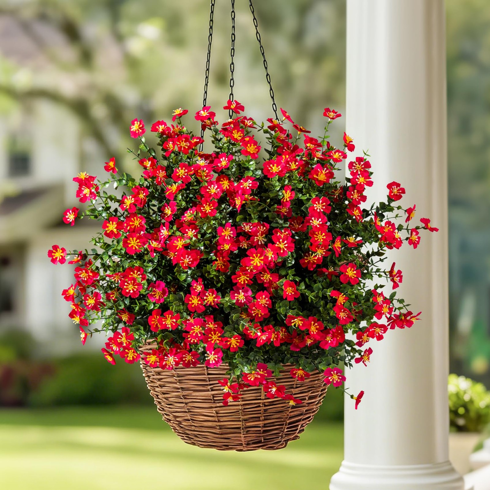 Afcvkc 12 Pack Real Touch Artificial Flowers Outdoor Fake Plastic Flowers Fau…