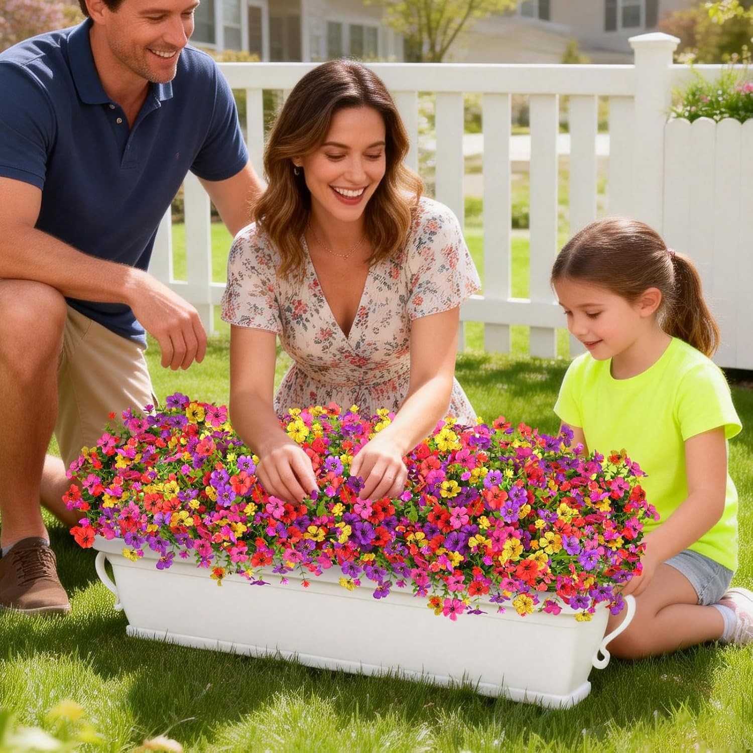 Vibrant 14 Bundles of UV Resistant Artificial Outdoor Flowers for All Seasons