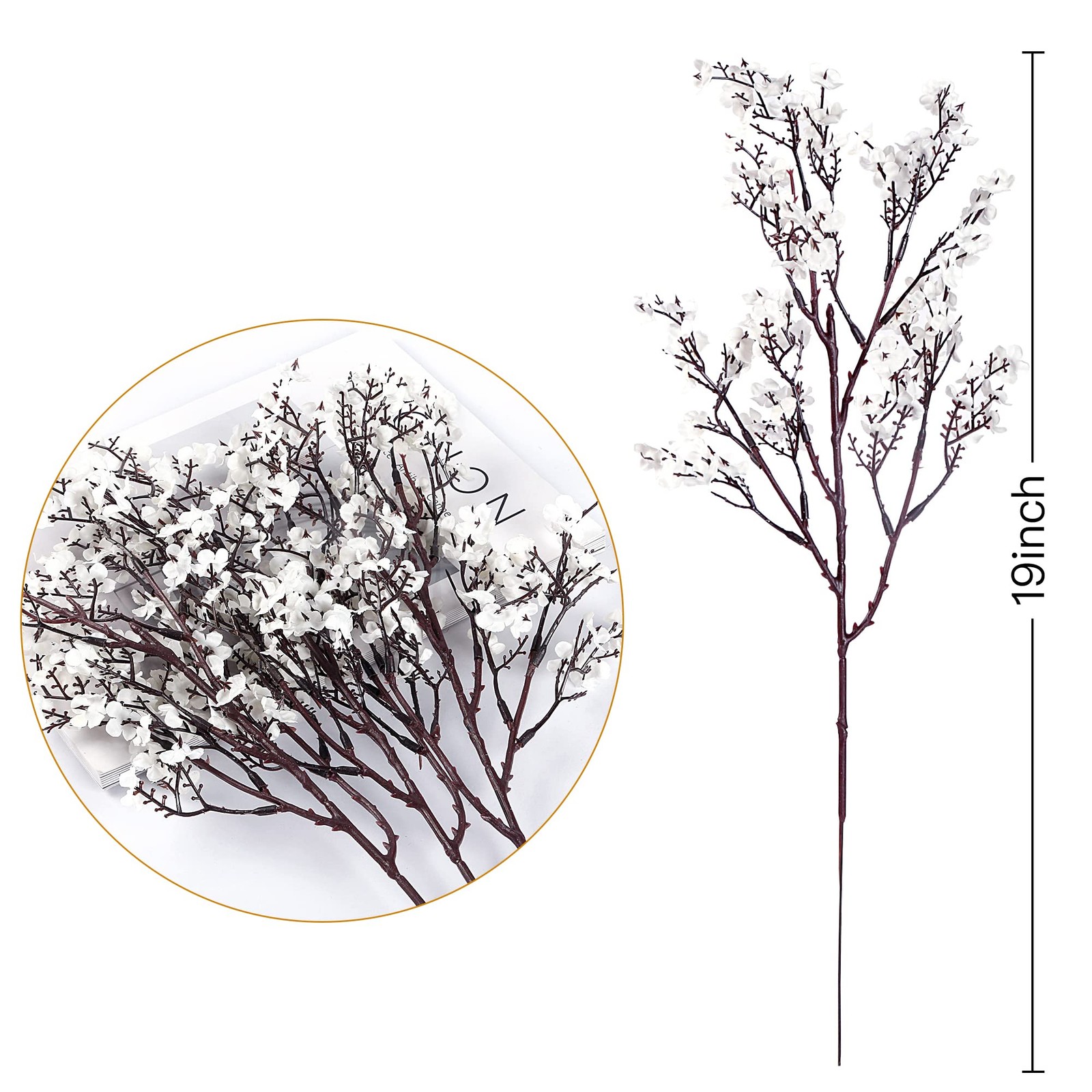 6 Pcs Babys Breath Artificial Flowers Gypsophila Bouquets Bulk Real Touch Fake S