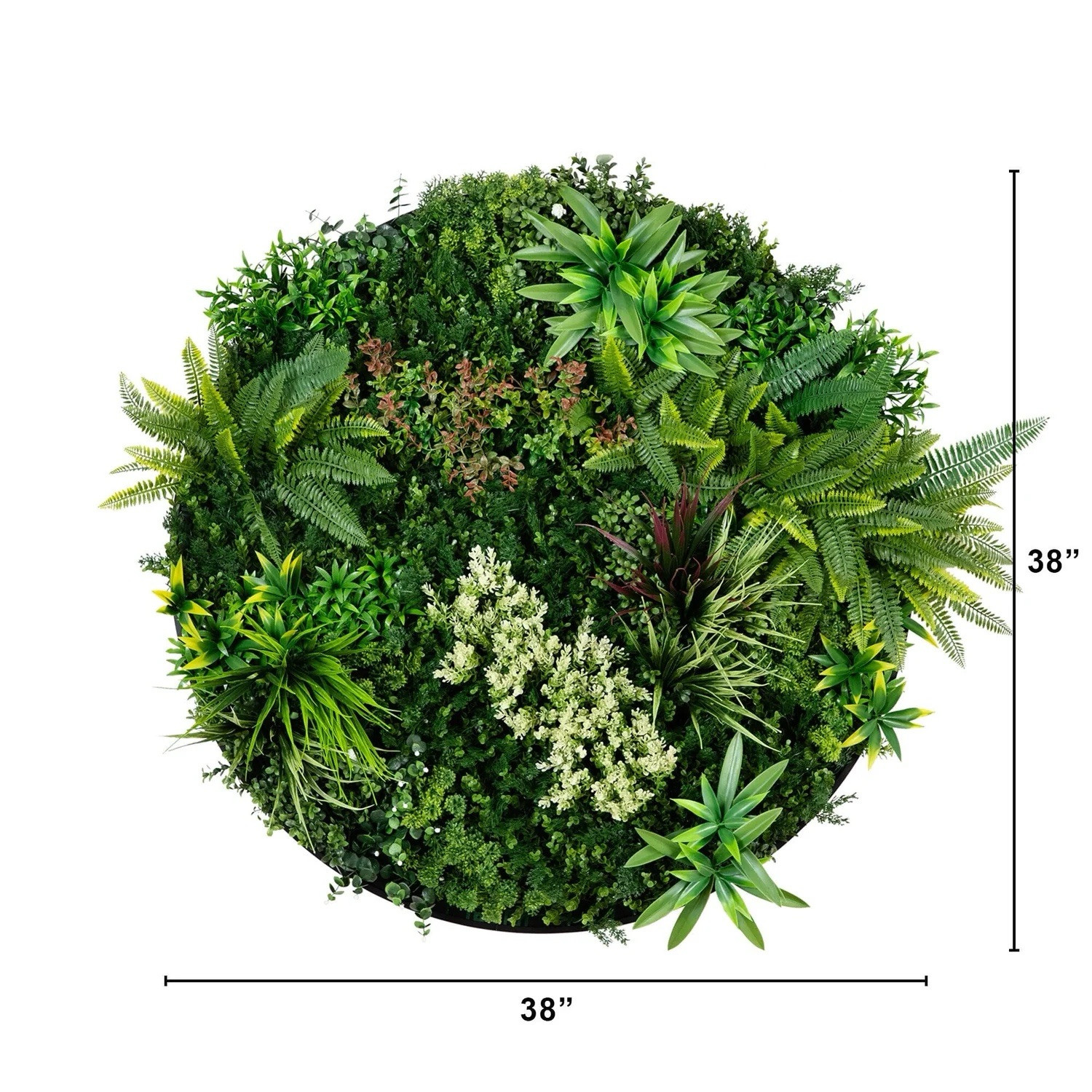 38” UV Resistant Amazon Rainforest Artificial Living Wall Art Panel With Frame