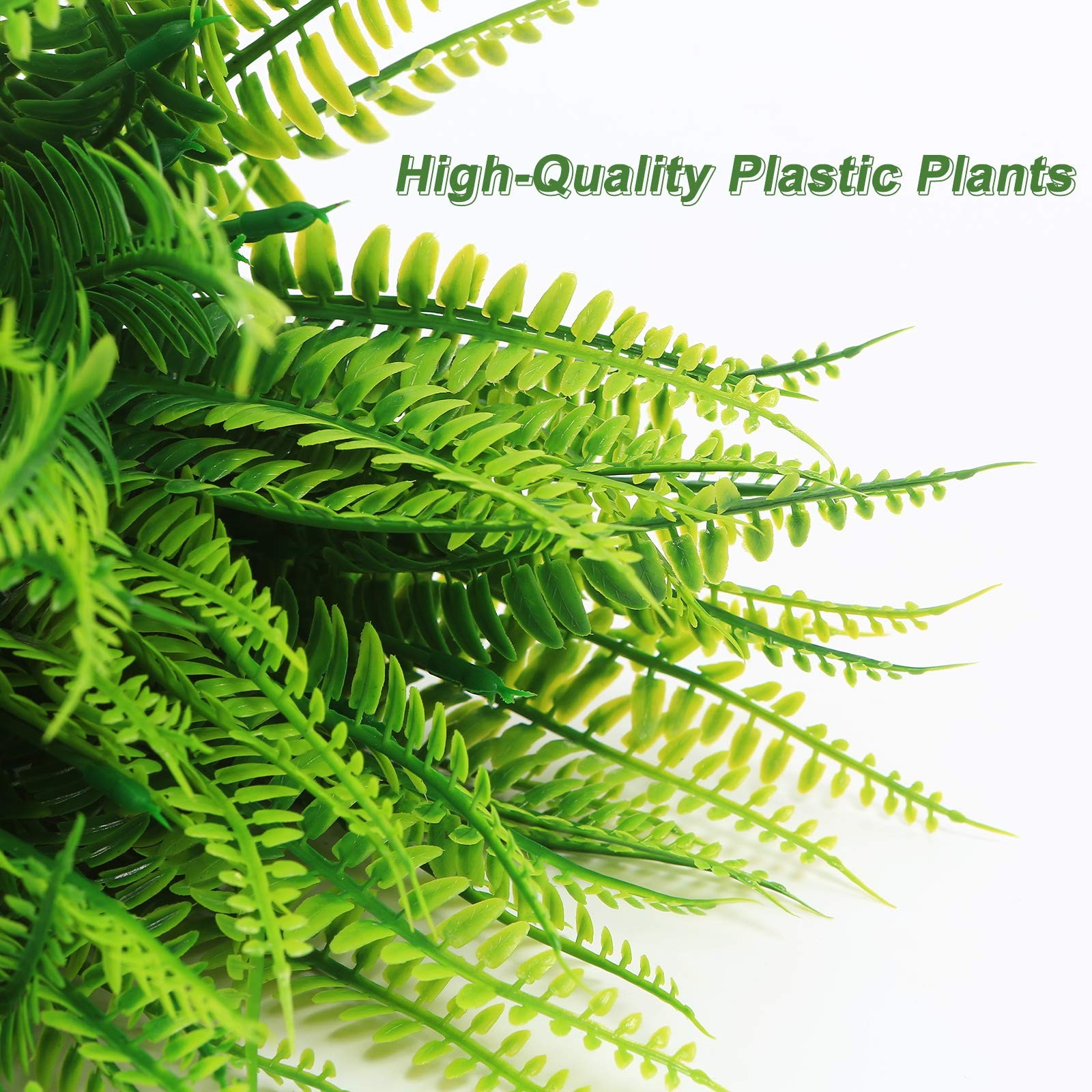 Outdoor Artificial Boston Fern Plants Bushes 20Packs Faux Plants Shrubs Green…