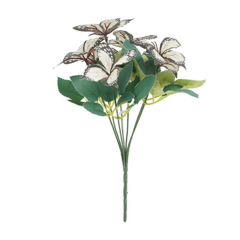 7 Head Artificial Butterfly Flowers Colorful Plastic Realistic Home Decors