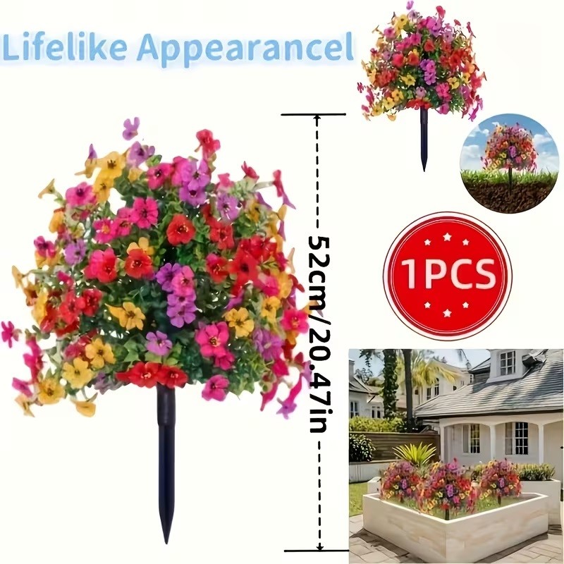 Artificial Flowers for Outdoor Indoor Garden Home Decoration,Plastic Faux Flower