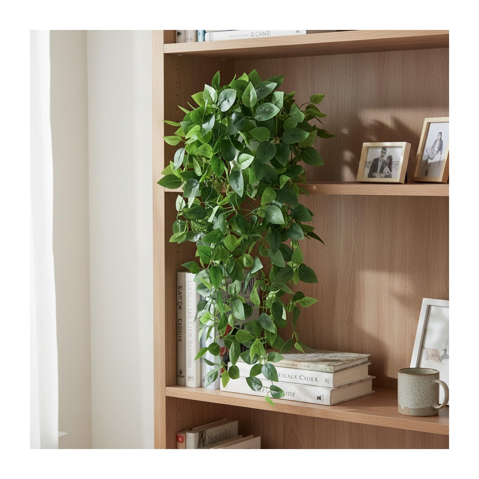 35.5″ Artificial Pothos Ivy Plants Set of 2 with Pots, Fake Hanging Greenery …