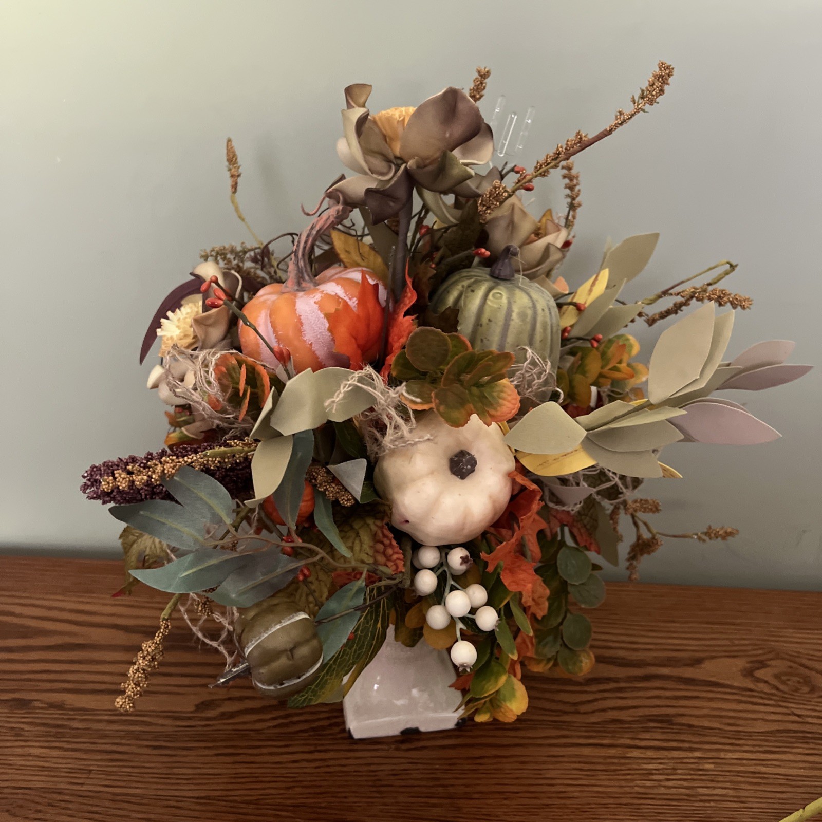 Autumn Harvest Fall Floral Arrangement with Ceramic Vase.