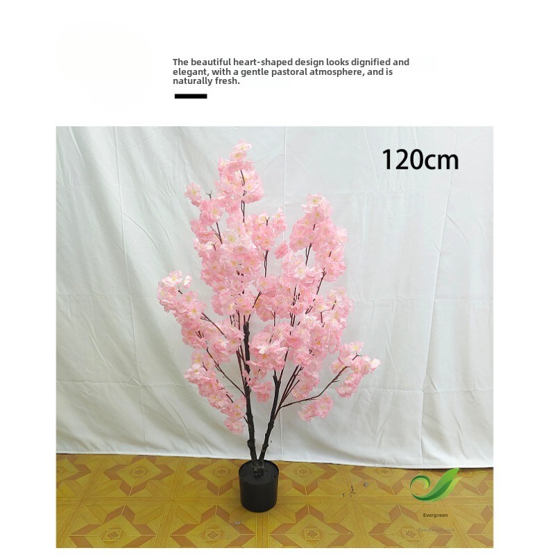 Simulation plant pot decoration bionic green plant fake green pink cherry tree