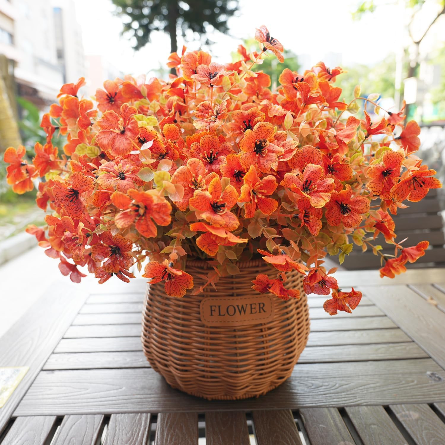 14Pcs UV Resistant Fall Artificial Flowers for Outdoor & Indoor Decor