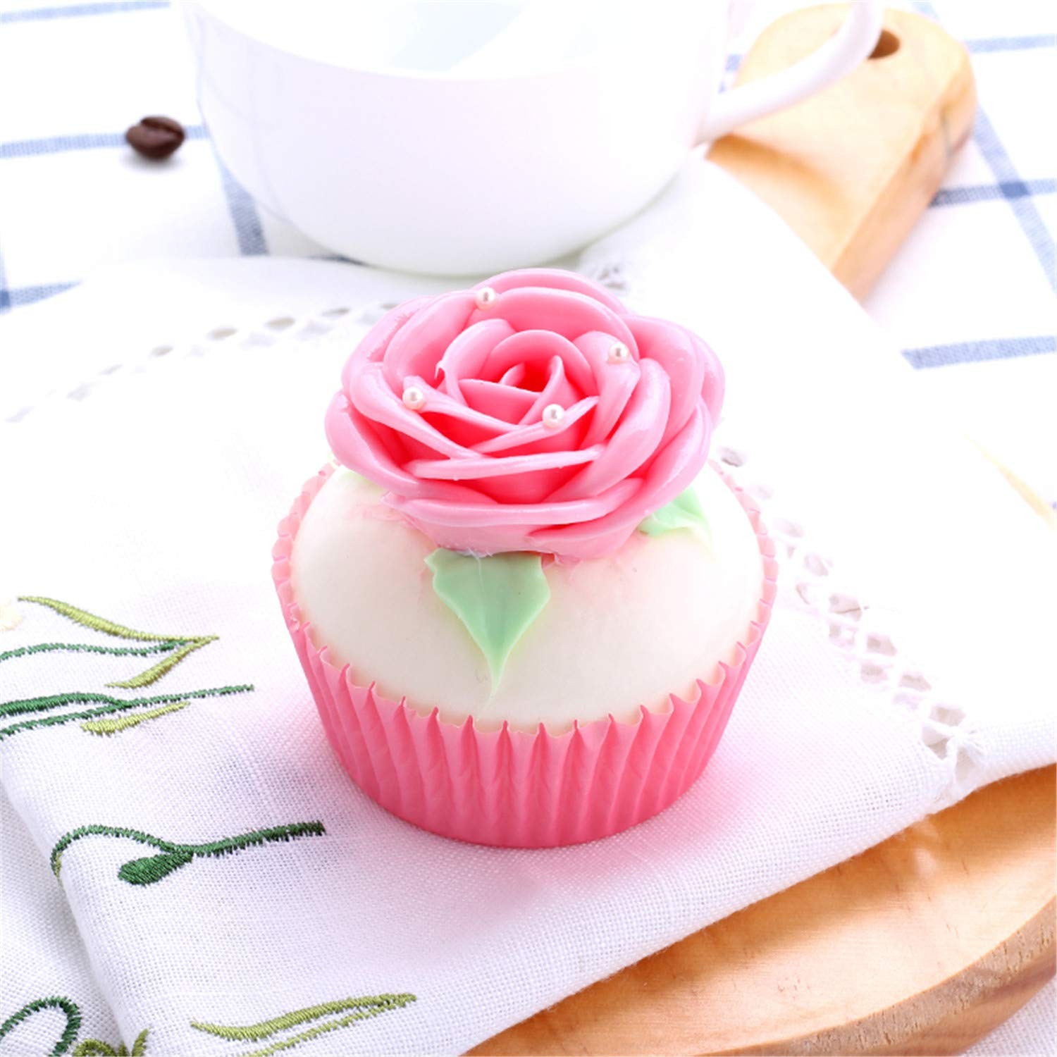 6 PCS Realistic Artificial Rose Cupcake Model Fake Cake Model Photography Pro…