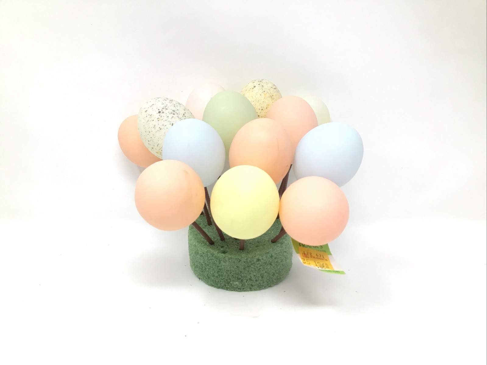 Lot of 13 Pastel & Speckled Easter Egg Floral Picks Plastic 4” Picks Vintage