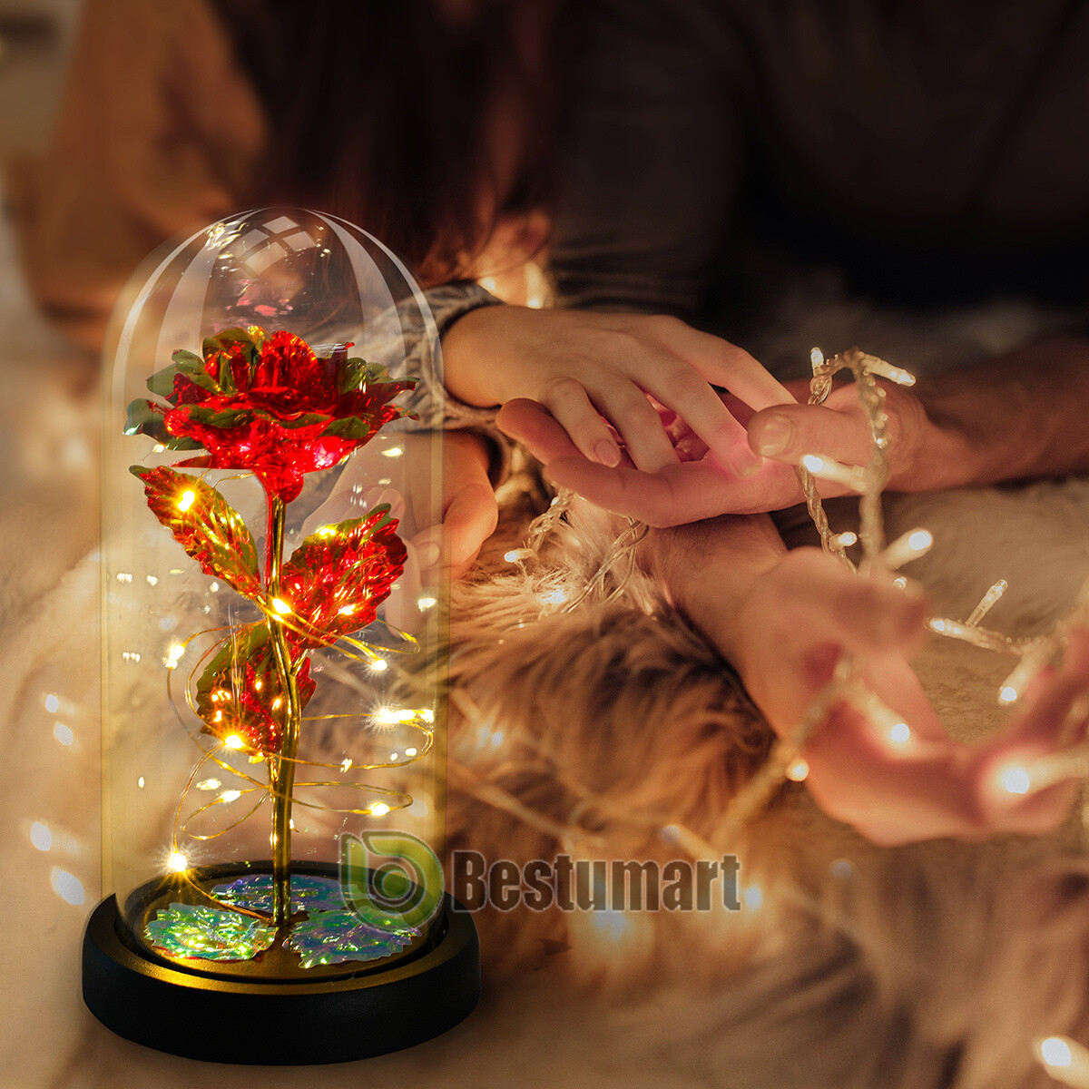 Valentines Day Gifts for Her – Crystal Galaxy Enchanted LED in Glass Rose Gifts
