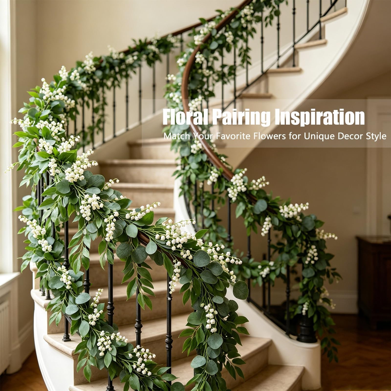 4 Pack 6.5Ft Fake Greenery Garlands Eucalyptus Willow Garland for Rustic Wedd…