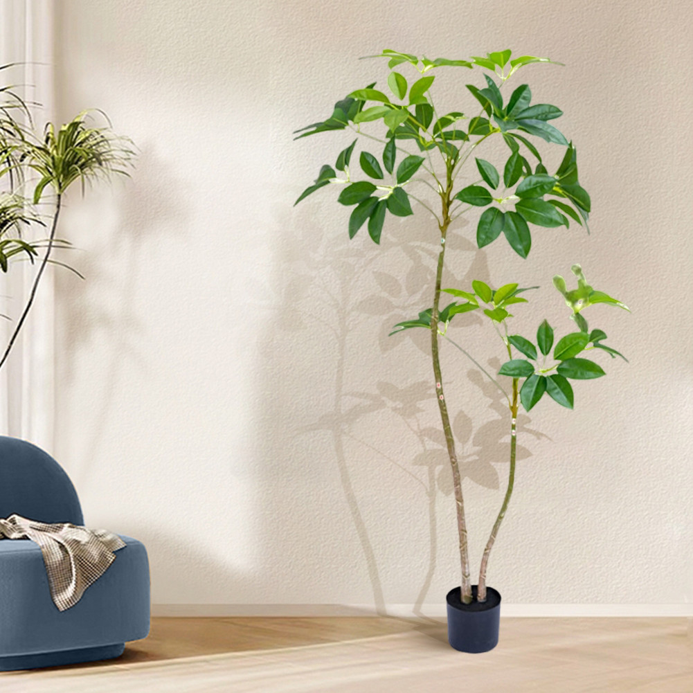Artificial Umbrella For Indoor, 5.2FT/5.9FT Tall Fake Plants Artificial Plants W