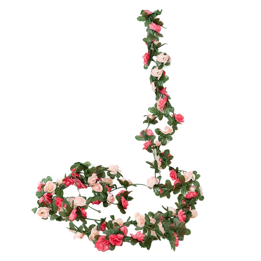 Artificial Vine Decoration for Events with Green Leaves and Roses