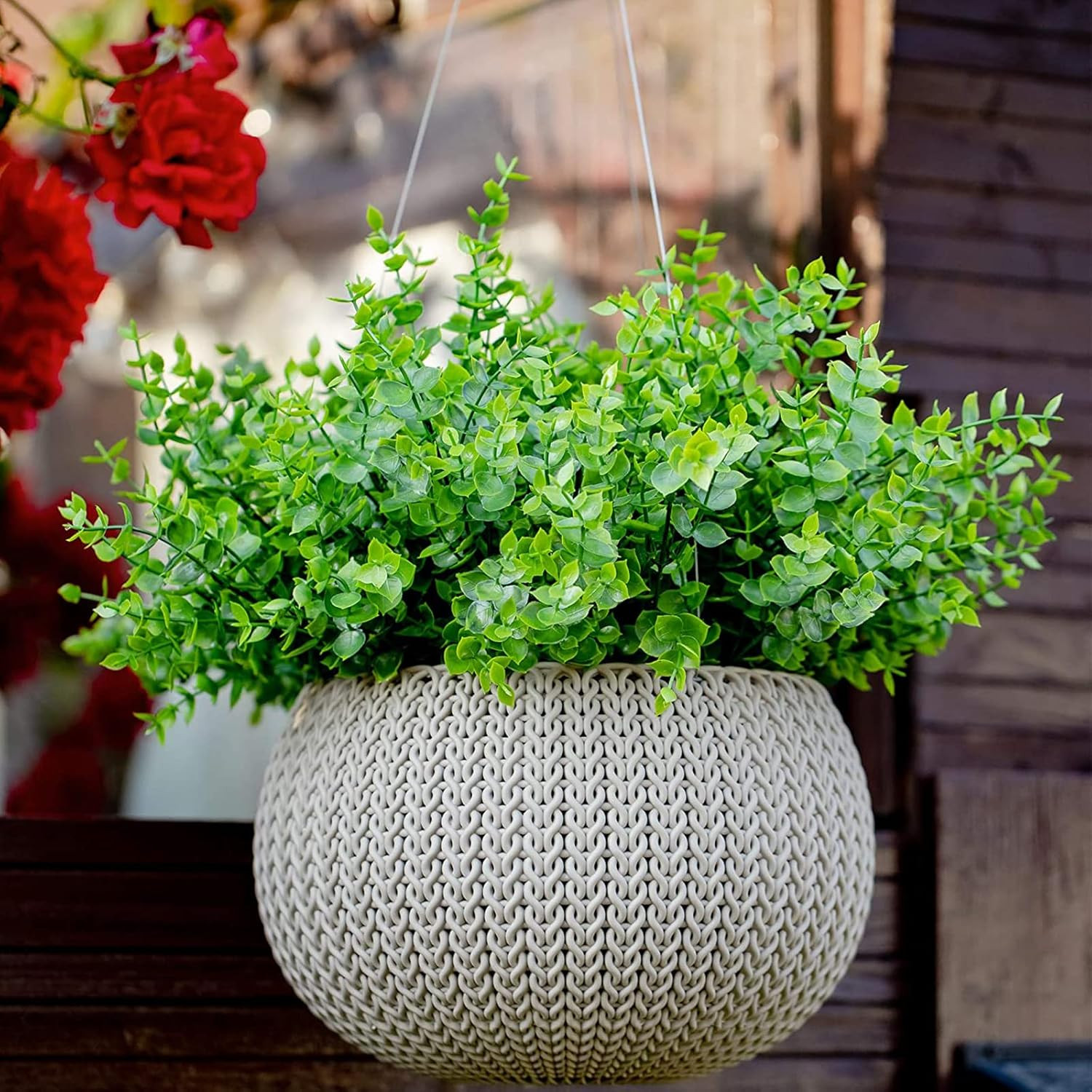 10 Pack Artificial Boxwood Stems for Outdoors Unfading in the Sun Plastic Faux P