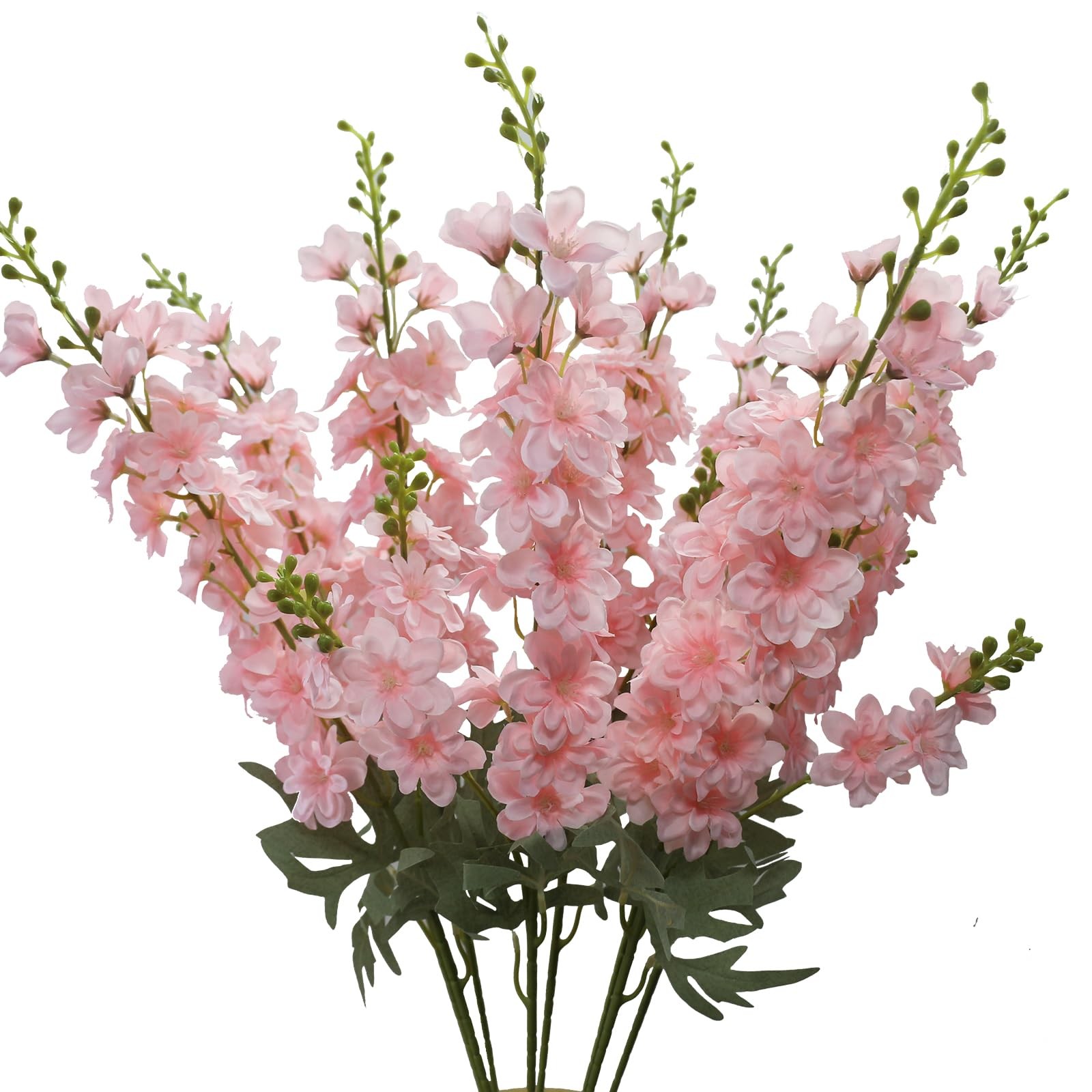 Faux Pink Flowers Artificial Delphinium 8PCS Long Stem Artificial Flowers for…