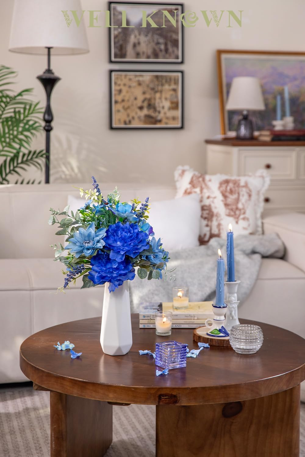 Royal Blue Artificial Flower Bouquet for Home Decor & Gifts