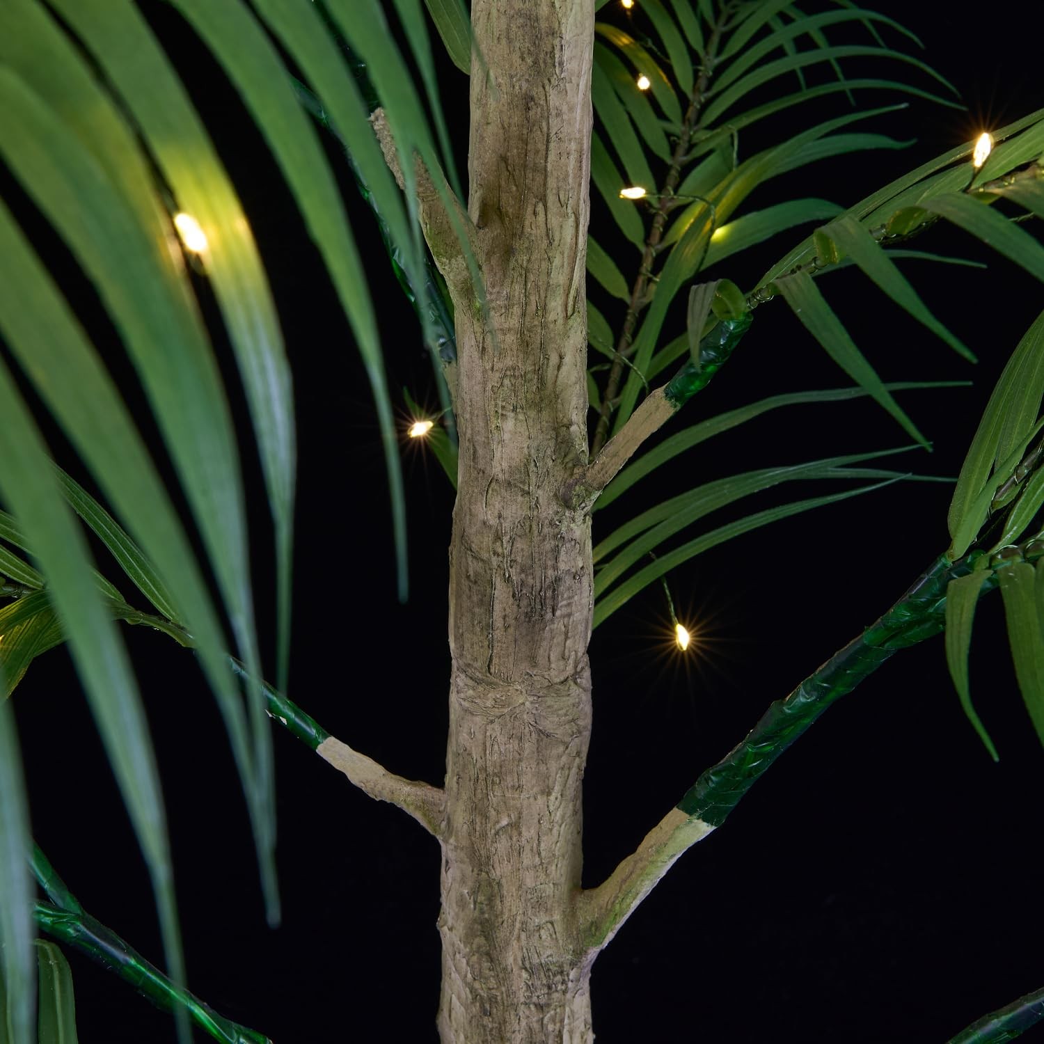 6FT Lighted Palm Tree with 224 Fairy Lights, Lifelike Faux Tropical Areca Pal…