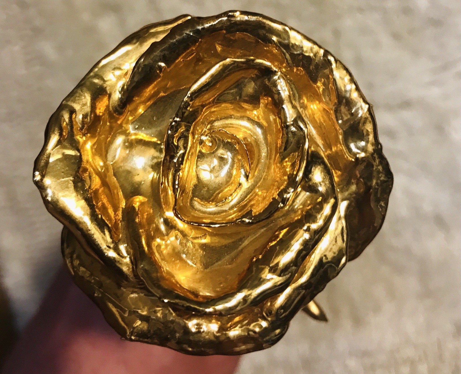 NEW Living Gold Co USA Made Real Rose Dipped in 24K Gold