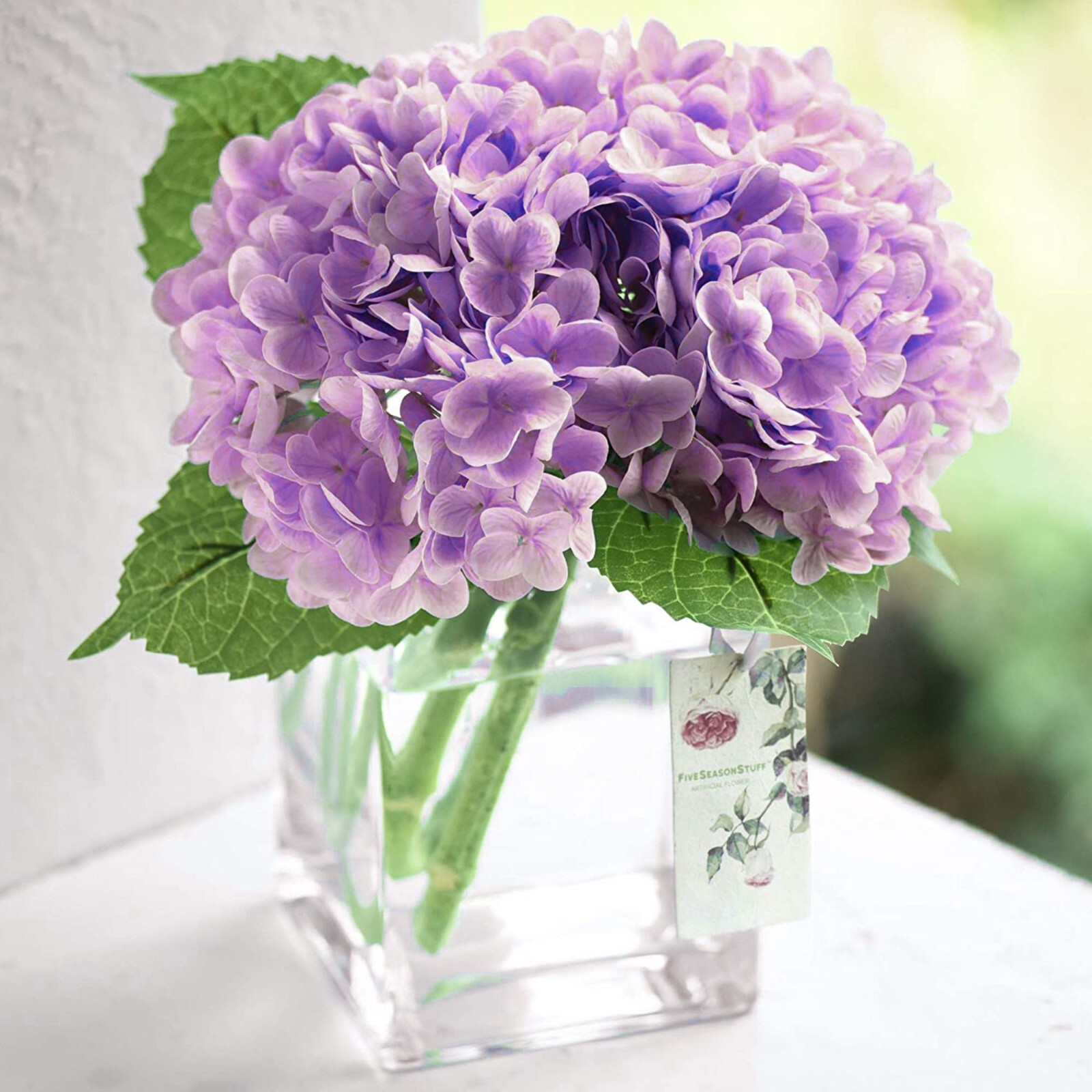 3pcs 25in Artificial Realistic Hydrangea Flowers 3D Real Touch 25in Extra Long