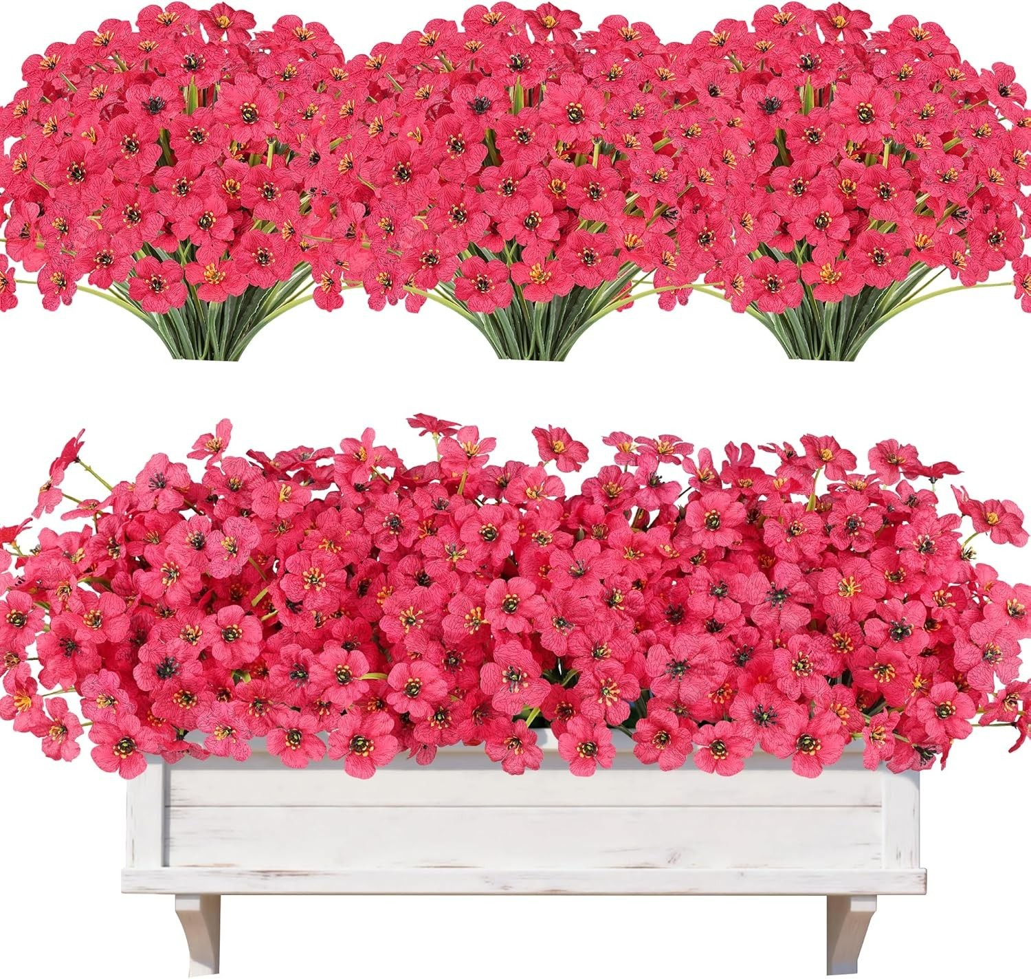 Vibrant 20 Bundle Faux Flowers – UV Resistant, No Fade Beauty for Any Occasion