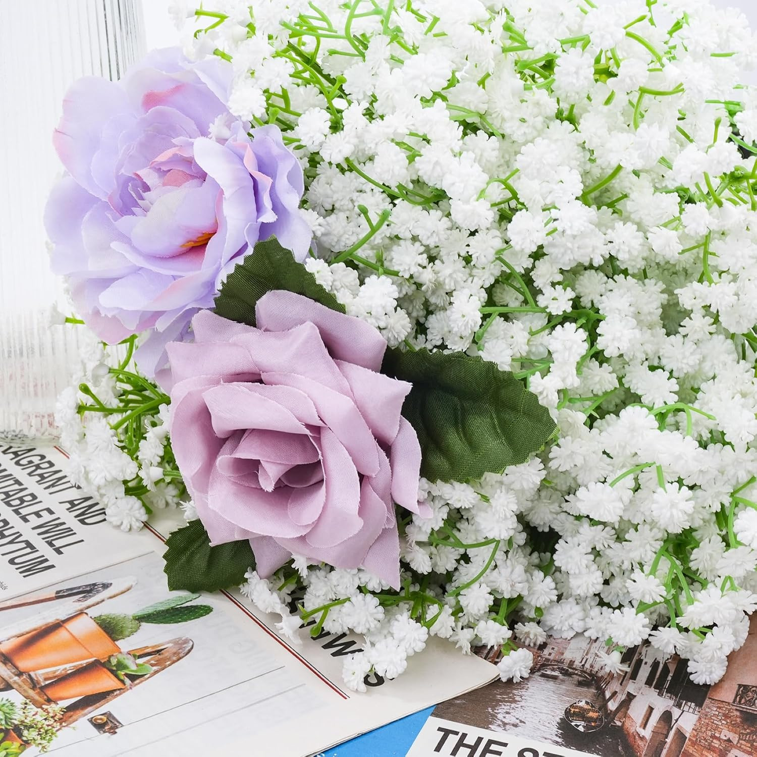 36 Pcs White Babys Breath Artificial Flowers for Wedding & Home Decor