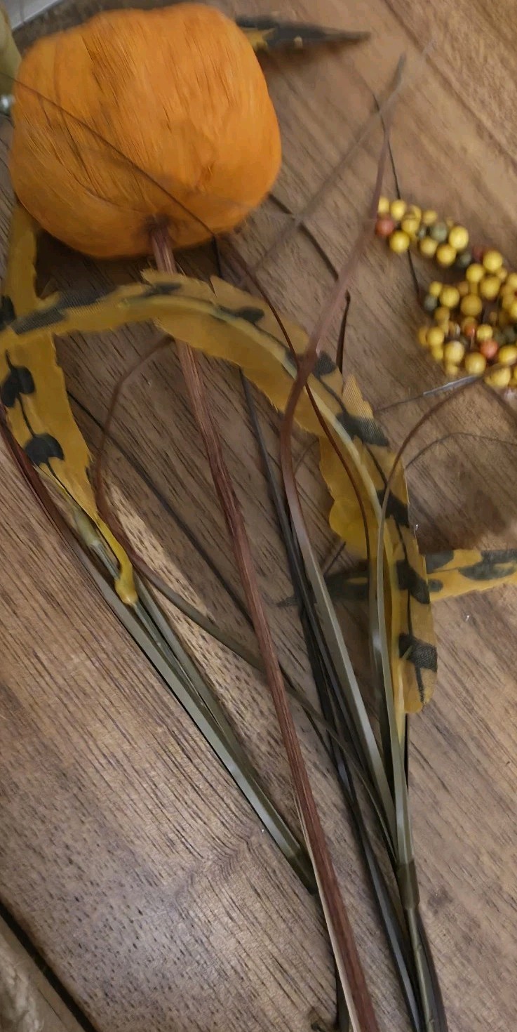 Fall Autumn Artificial Flowers Pumpkins Feathers Catails Berries Sunflower Acorn
