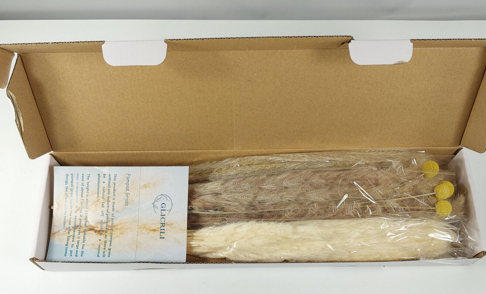 GLICRILI 65 Piece Natural Dried Pampas Grass Bouquet