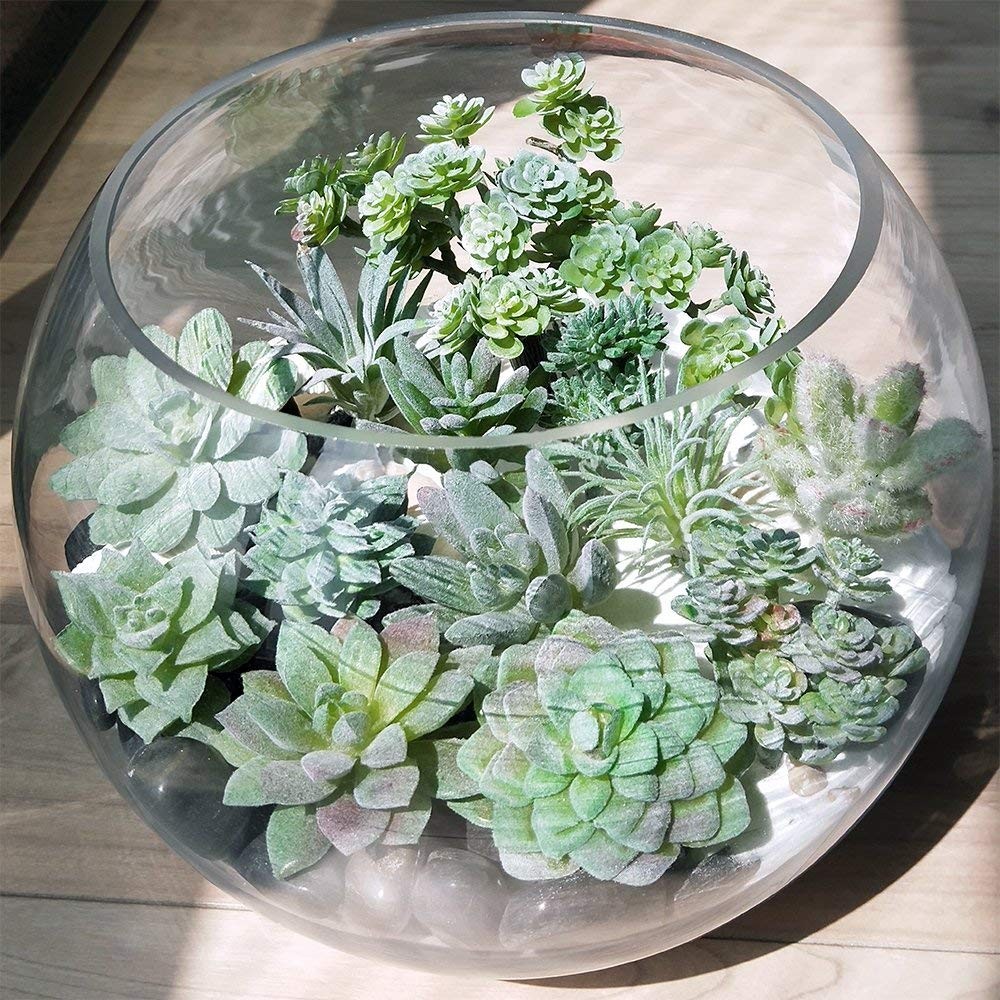 Realistic Flocked Artificial Succulents Mini Fake Plants for Garden Craft