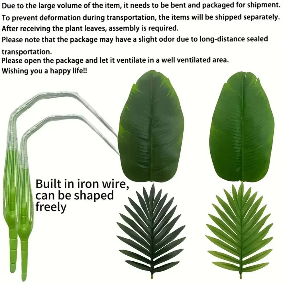 Artificial Palm Tree Realistic Faux Tropical Plant Plastic for Home Office Decor