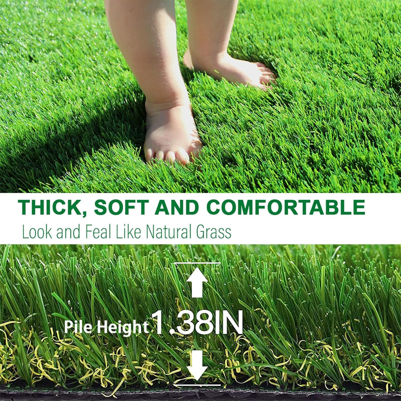 Artificial Grass Astroturf Rug 4FTx6FT(24 Square FT) Fake Grass Pet Dog Mat with