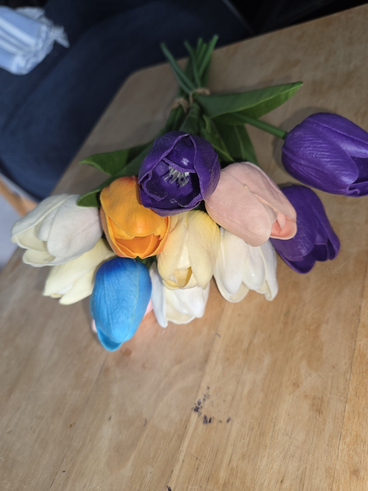 Real Touch Mixed Color Artificial Tulips